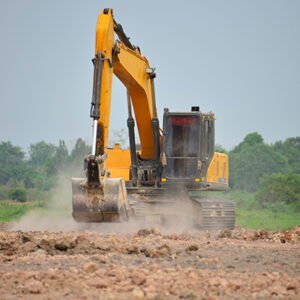 Excavation work at the construction site